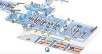 Map of Terminal 3, Zaventem Airport, Brussels, Belgium